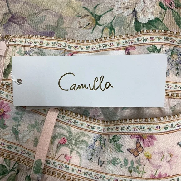 CAMILLA LIGHT PINK MULTI PALACIO PLAYGROUND PRINT MAXI SKIRT WITH DEEP HEM FRILL - Picture 5 of 5